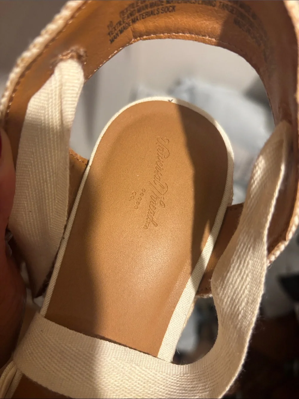 Universal Thread Cream Espadrille Lace-Up Wedge Sandals